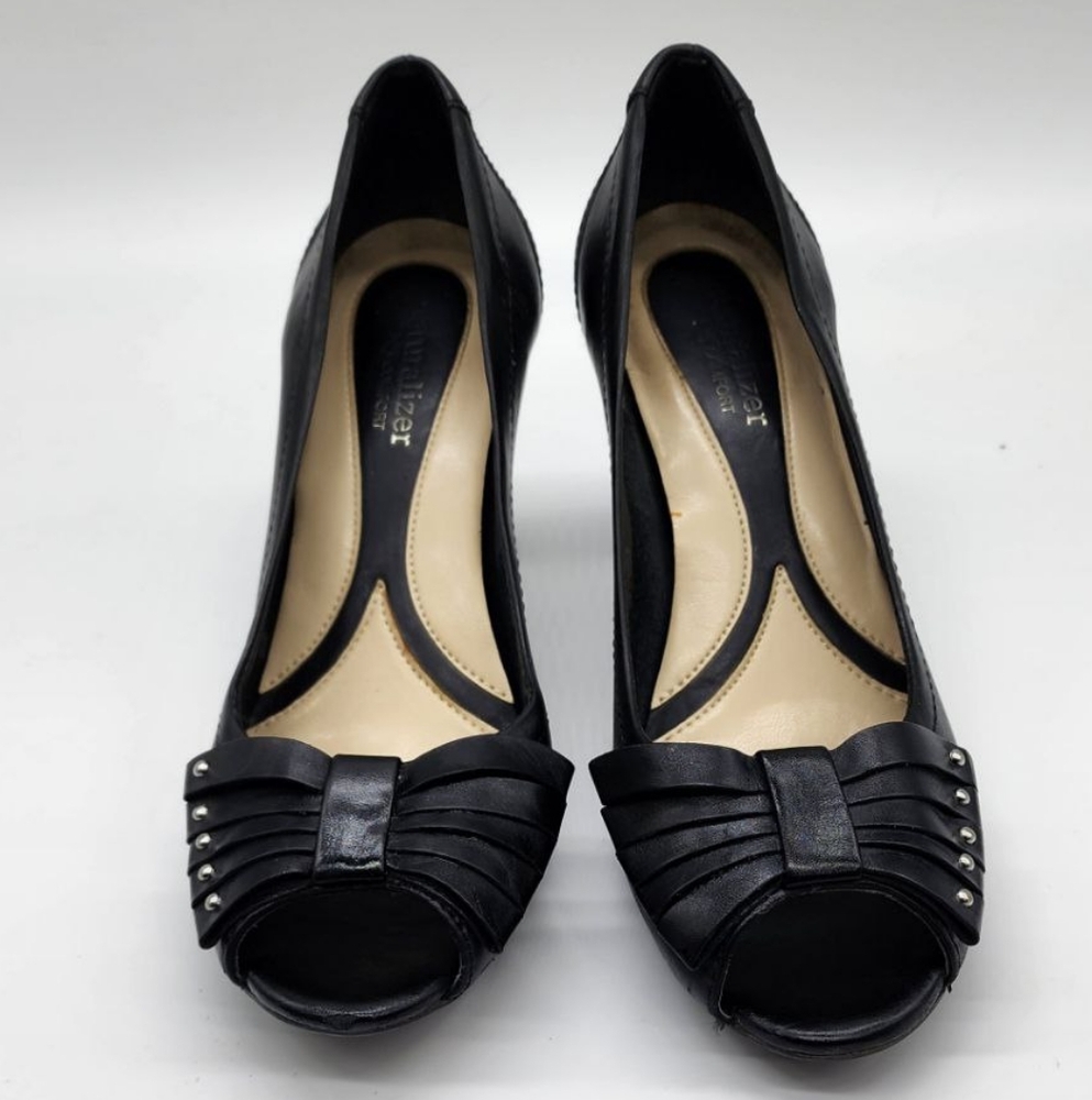 Elegant Black Peep-Toe Heels